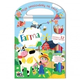 Utazós kifestő – tanya, 96 oldal, matricák és 6 színes ceruza