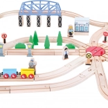 Kis lábuska fa vasúti szett 140 darabbal
