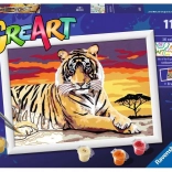 Számozott festés Fenséges Tigris 24x18 cm