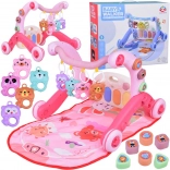 oktató 3 az 1-ben játszószőnyeg járássegítővel, zongorával és függő játékokkal