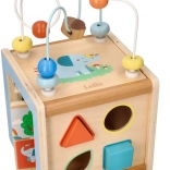 Fa aktivitási kocka gyöngyös motorikus hurkokkal Lelin