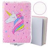 Unikornis Jegyzetfüzet Csillogó, Fordítható Flitterekkel A5, 80 oldal