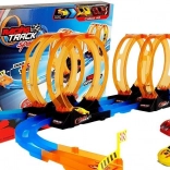 Versenypálya 4 hurkokkal, 2 kisautóval, 181 cm hossz