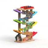 Nagy fa versenypálya 6 rámpával gyerekeknek