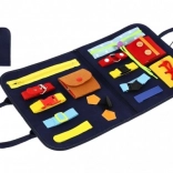 Oktató filc motorikus tábla cipzárokkal, gombokkal és csatokkal 24 × 27 × 4 cm