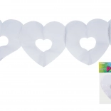 Girland fehér szívek 3 m