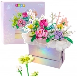 Építő kockák virágkompozíció LED világítással