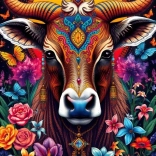 Király tehén és a virágok titka puzzle 1000 darab