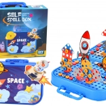 Építőkészlet Kosmos bőrönddel és fúróval 228 darab