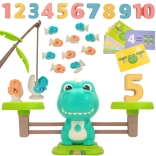 Woopie dinoszaurusz egyensúlyozó mérleg és horgászjáték – számolást fejlesztő oktatókészlet