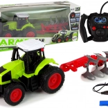 RC traktor 1:16 gumírozott kerekekkel és levehető ekével