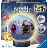 Ravensburger 3D világító puzzleball Jégvarázs 2, 72 darab