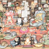 RAVENSBURGER puzzle Crazy Cats: Bingley könyvklubja 1000 darab