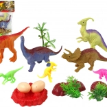 Dínófigurák készlete kiegészítőkkel, 15 db