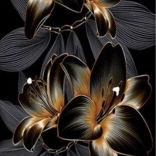 Gyémántszemes festés liliom fekete–arany 80 × 40 cm
