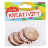 Fából készült korongok 3–4 cm, 4 darabos készlet