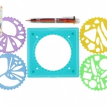 inspiro készlet spirális rajzoláshoz sablonokkal és határnyalatú tollal