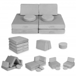 Nagy összecsukható moduláris gyerek kanapé DIY, 8 puha párna – szürke ECOTOYS