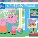 EDUCA Peppa malac puzzle 4 az 1-ben (6, 9, 12, 16 darab)