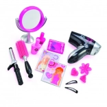 Nagy kozmetikai készlet kis parádésoknak hajszárítóval és tükörrel