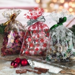 Celofánzacskó csillag mintával 25x40 cm átlátszó