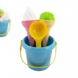 Fagylaltmintás homokozókészlet – kék vödör és fagyikanál