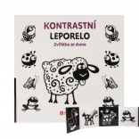 kontrasztos leporelló udvari állatokkal 15,5 × 15 cm újszülötteknek