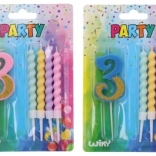 Parti gyertya szám 3 extra gyertyákkal