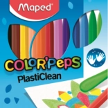 Háromszög alakú műanyag zsírkréták MAPED Color'Peps PlastiClean, 12 db