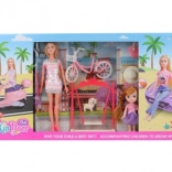 nagy baba szett autóval, robogóval, kerékpárral és kiegészítőkkel