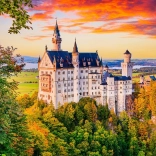 Puzzle Neuschwanstein Kastély Ősz Németország 1000 Darab