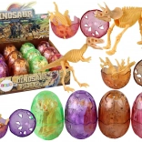 Nyitható dinoszaurusztojás csontvázzal – 9 cm, 4 szín