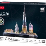 Világító 3D puzzle panoráma Dubai CityLine a CUBICFUN-tól, 182 darab