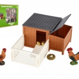 Tyúkól kifutóval, műanyag, kiegészítőkkel