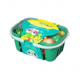 Kosár vágott gyümölccsel és zöldséggel