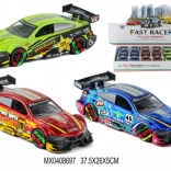 Fém versenyautó modell 1:36 nyitható ajtókkal és felhúzós meghajtással