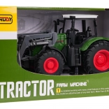 Zöld traktor homlokrakodóval 1:24