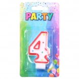 Parti gyertya szám 4 piros