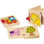 Fából készült képeskönyv gyerekeknek