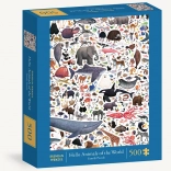 Puzzle Üdvözlő Állatok Világa a Chronicle Books-tól, 500 darabos