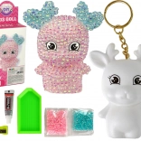 Kreatív DIY rózsaszín gyémánt rénszarvas 3D kristályos medál