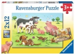 RAVENSBURGER Puzzle Állatfarm 2x12 darab