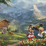 Mickey és Minnie puzzle az Alpokban 1000 darabos