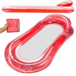 Felfújható matrac támlával és hálóval a vízre piros Bestway