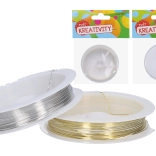 Gyöngyfűző drót 0,6 mm, 4 m – arany vagy ezüst színben