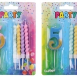 Parti gyertya 5-ös szám kiegészítő gyertyákkal