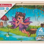 Fa puzzle Tündérek és Egyszarvúak