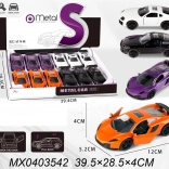 Fém kisautó 1:32 nyitható ajtókkal és felhúzós (pull-back) meghajtással