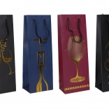 Ajándéktáska palackhoz M, 36 × 12,8 × 8,4 cm, egész éves minta