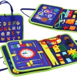 Kék oktató-érzékfejlesztő tábla gyerekeknek